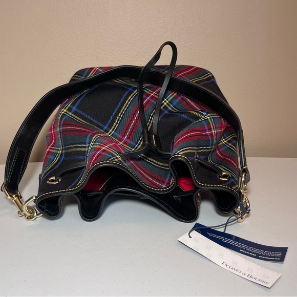 NWT Dooney & Bourke Tartan Drawstring Handbag - Picture 7 of 11